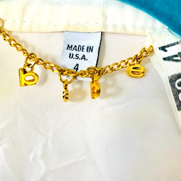 BEBE Cream w Brown Stitching Jacket/Shirt So Cute - Picture 4 of 5